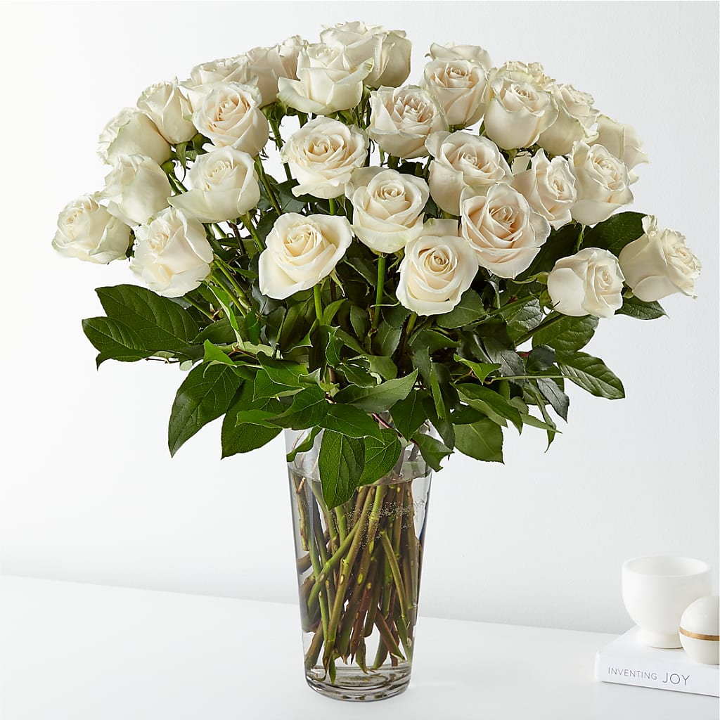 Long Stem White Rose Bouquet – MARY'S GIFT SHOP, Watsonville CA