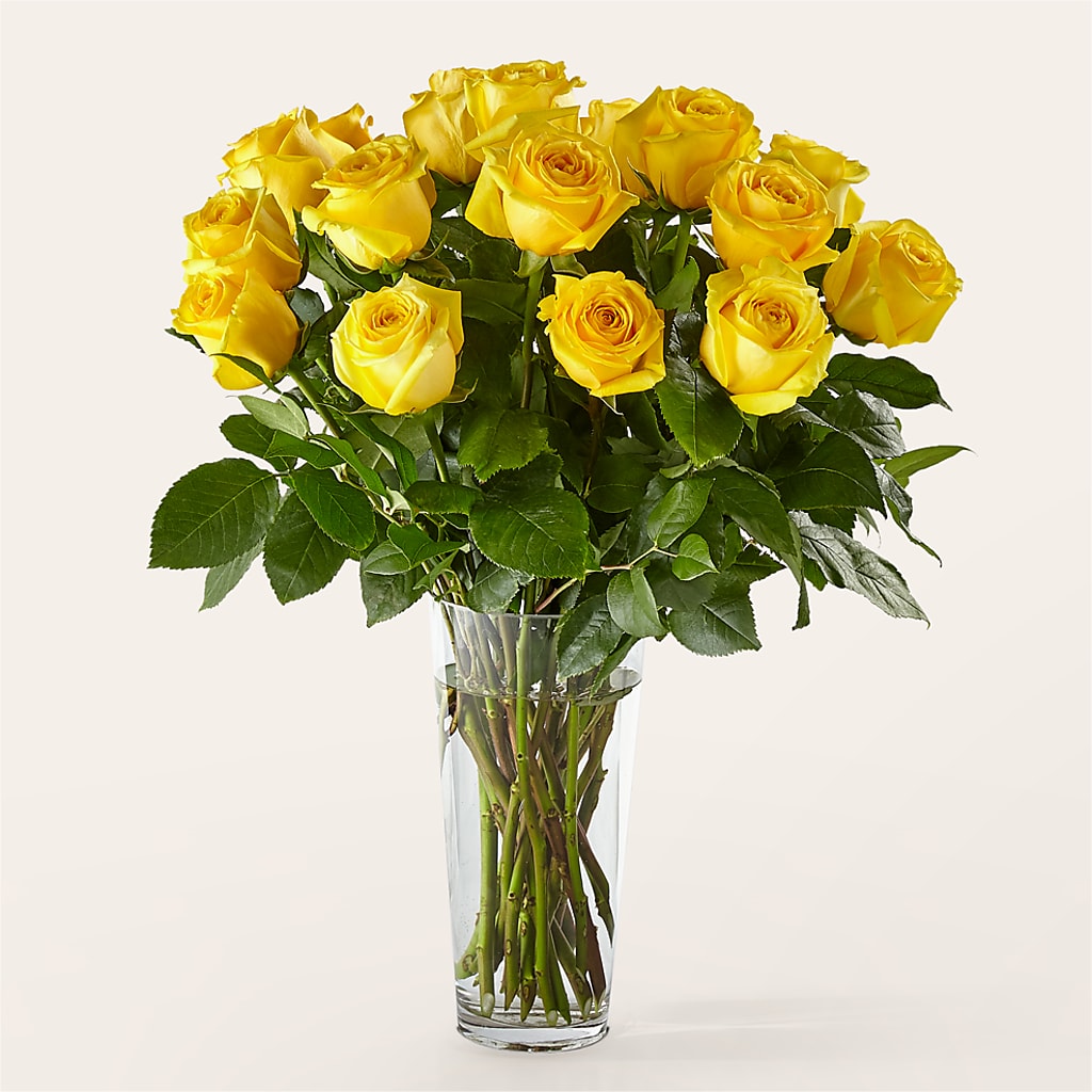 Long Stem Yellow Rose Bouquet – MARY'S GIFT SHOP, Watsonville CA