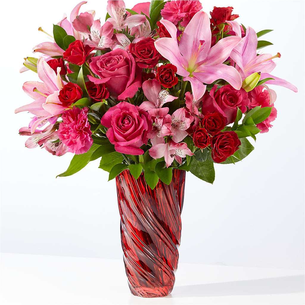 In Love Bouquet with Luxe Swirl Vase – MARY'S GIFT SHOP, Watsonville CA