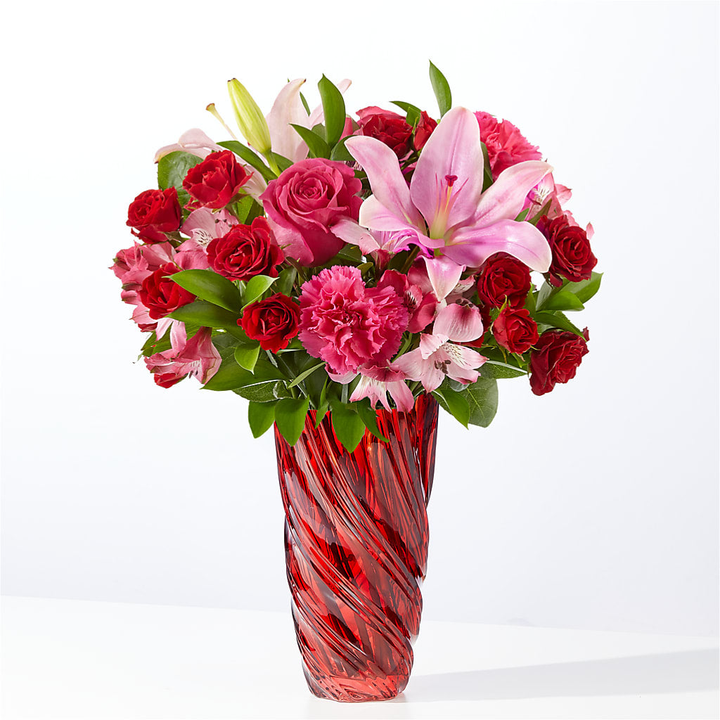 In Love Bouquet with Luxe Swirl Vase – MARY'S GIFT SHOP, Watsonville CA
