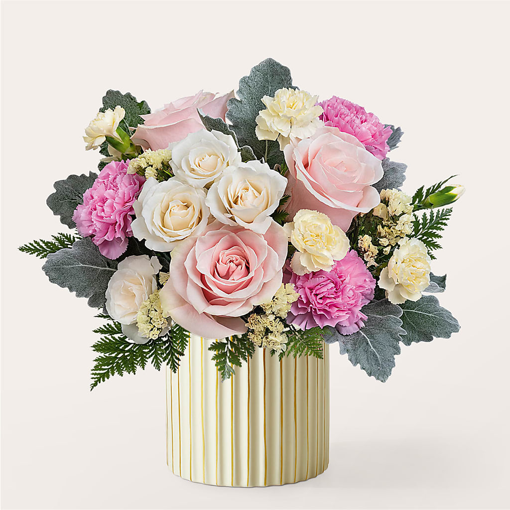 Blissful Moments Bouquet with Ivory Vase – MARY'S GIFT SHOP, Watsonville CA