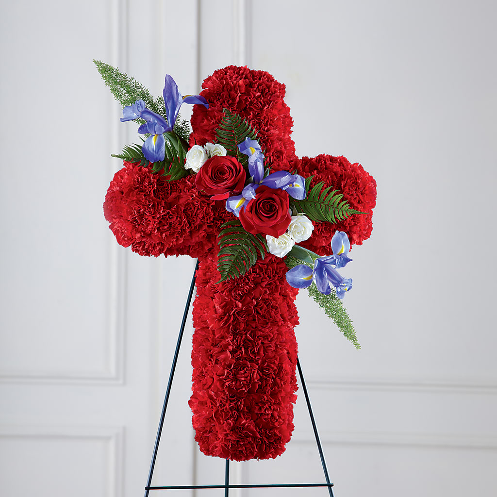 Faithful Hero Floral Cross – MARY'S GIFT SHOP, Watsonville CA