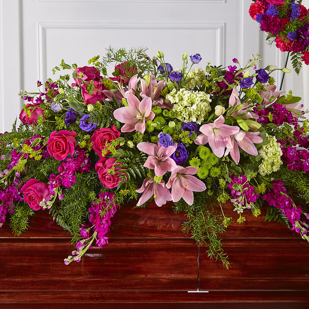 Radiant Tribute Casket Spray – MARY'S GIFT SHOP, Watsonville CA