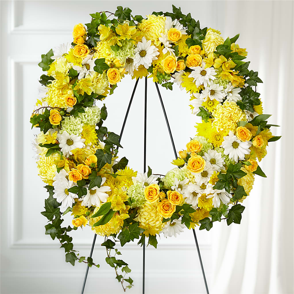 Golden Remembrance Wreath – MARY'S GIFT SHOP, Watsonville CA