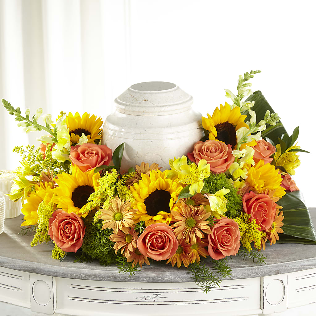 Faithful Sunflower Cremation Adornment – MARY'S GIFT SHOP, Watsonville CA