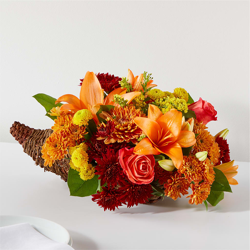 Bouquet of Blessings Cornucopia – MARY'S GIFT SHOP, Watsonville CA