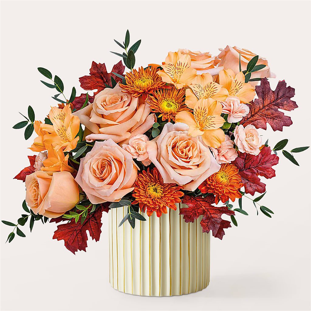 Spiced Latte Bouquet with Ivory Vase – MARY'S GIFT SHOP, Watsonville CA
