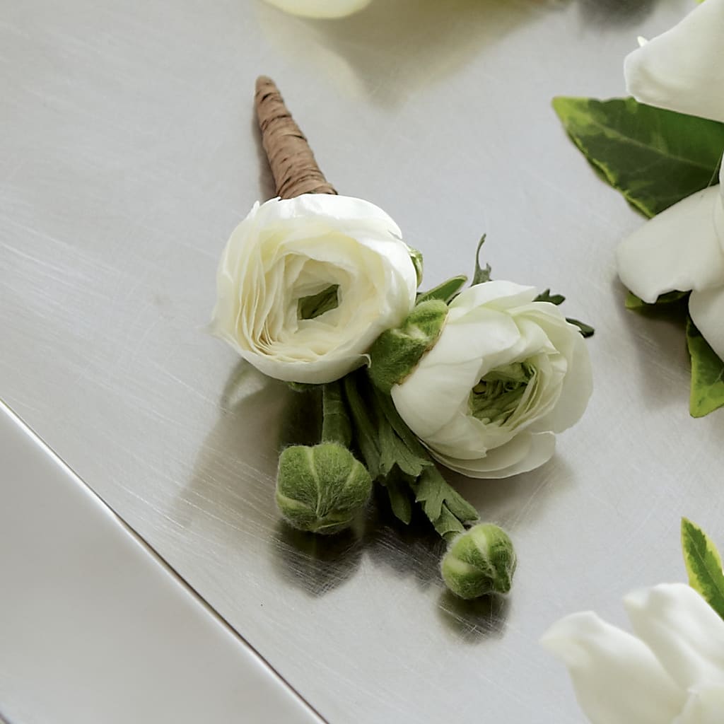 White Ranunculus Boutonniere – MARY'S GIFT SHOP, Watsonville CA