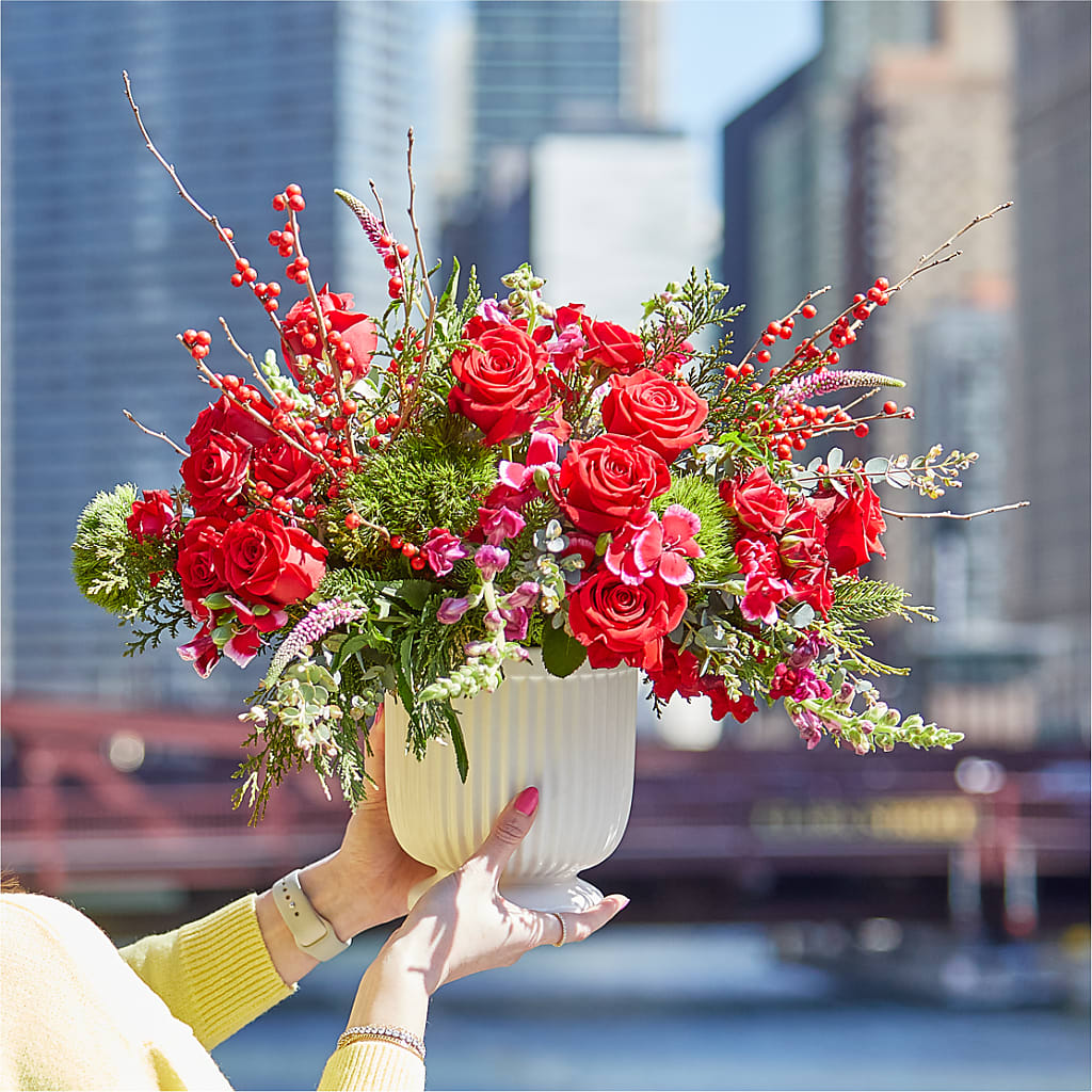 Big Red Bow Bouquet – MARY'S GIFT SHOP, Watsonville CA