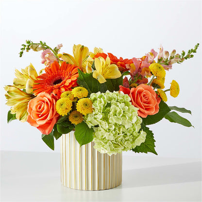 Autumn Sunshine Bouquet with Ivory Vase – MARY'S GIFT SHOP, Watsonville CA