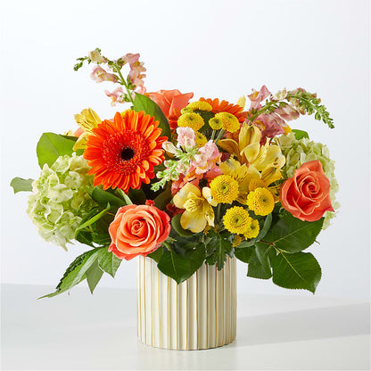 Autumn Sunshine Bouquet with Ivory Vase – MARY'S GIFT SHOP, Watsonville CA