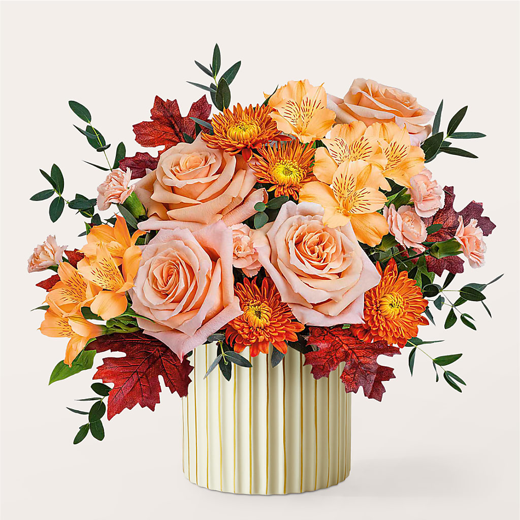 Spiced Latte Bouquet with Ivory Vase – MARY'S GIFT SHOP, Watsonville CA