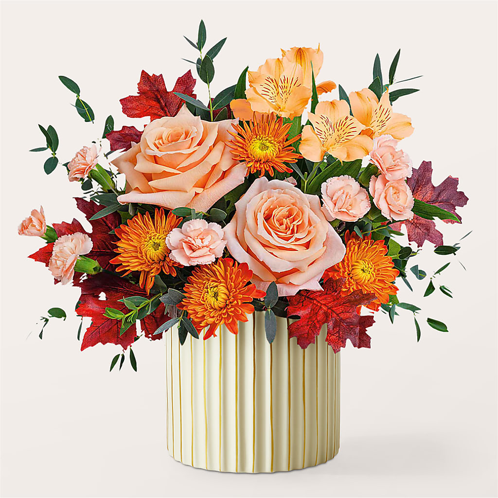 Spiced Latte Bouquet with Ivory Vase – MARY'S GIFT SHOP, Watsonville CA