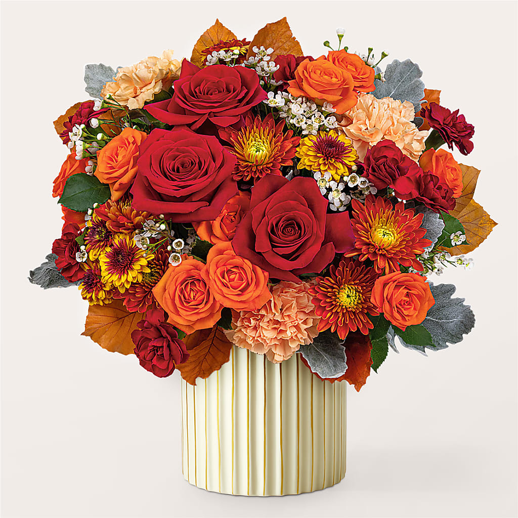 Merlot Bouquet with Ivory Vase – MARY'S GIFT SHOP, Watsonville CA