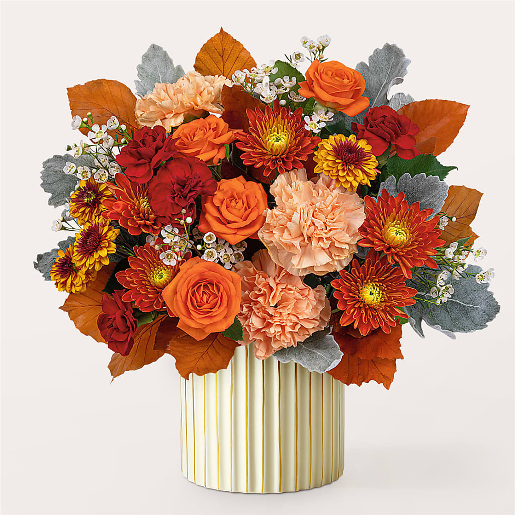 Merlot Bouquet with Ivory Vase – MARY'S GIFT SHOP, Watsonville CA