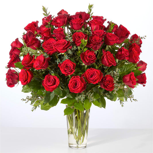 Forever Yours Fifty Stem Red Rose Bouquet – MARY'S GIFT SHOP, Watsonville CA